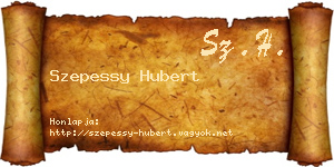 Szepessy Hubert névjegykártya